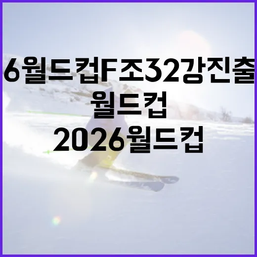 2026 월드컵 F조 32강 진출 경쟁 읽는 방법 - 요약