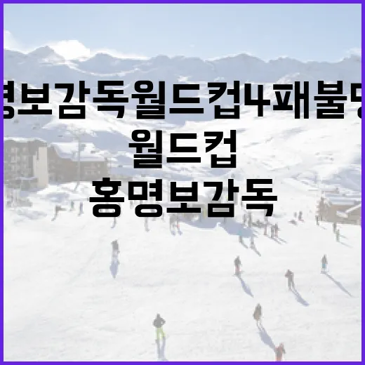 홍명보 감독 월드컵 4패 불명예, 숫자만 보고 오해하지 않는 방법 - 요약