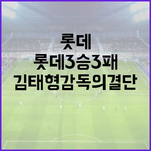 롯데 3승 3패 흐름을 따라가 보니, 김태형 감독의 결단이 더 크게 보였다 - 요약