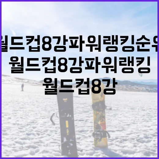 월드컵 8강 파워랭킹 순위, 숫자로 다시 매겨봤더니 보이는 진짜 흐름 - 요약
