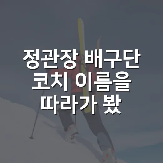 정관장 배구단 코치 이름을 따라가 봤더니 보인 반등의 진짜 이야기 - 요약