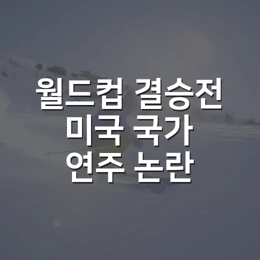 월드컵 결승전 미국 국가 연주 논란, 경기 전 의전 하나가 이렇게 커졌다 - 요약