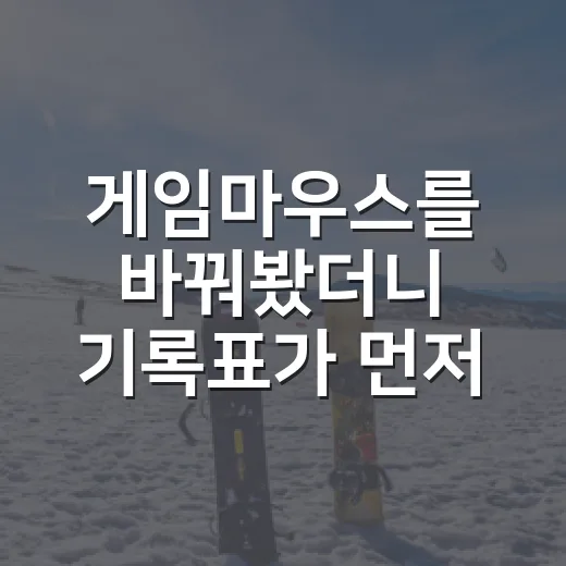 게임마우스를 바꿔봤더니 기록표가 먼저 달라졌다 - 요약