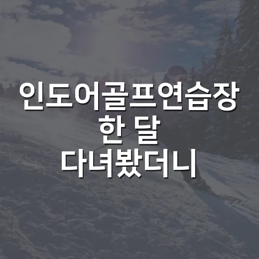 인도어골프연습장 한 달 다녀봤더니, 스윙보다 기록장이 먼저 바뀌었다 - 요약