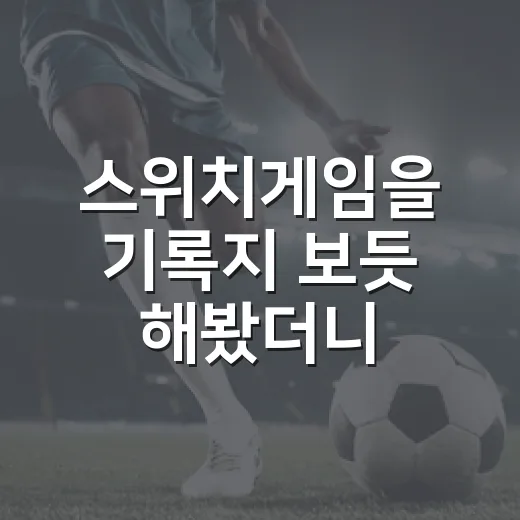 스위치게임을 기록지 보듯 해봤더니, 승패보다 흐름이 먼저 보였다 - 요약