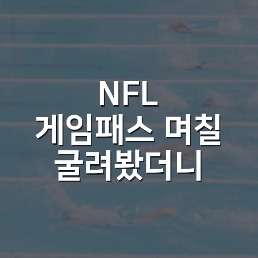NFL 게임패스 며칠 굴려봤더니, 경기 결과보다 기록의 흐름이 먼저 보였다 - 요약
