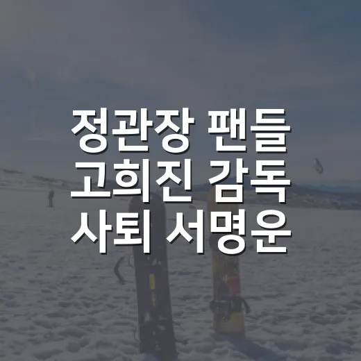 정관장 팬들 고희진 감독 사퇴 서명운동, 숫자보다 무거웠던 침묵의 시간 - 요약