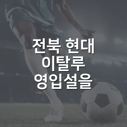 전북 현대 이탈루 영입설을 기록으로 따라가 봤더니 보이는 그림 - 요약
