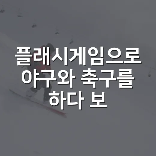 플래시게임으로 야구와 축구를 하다 보니 기록 보는 눈이 달라졌다 - 요약
