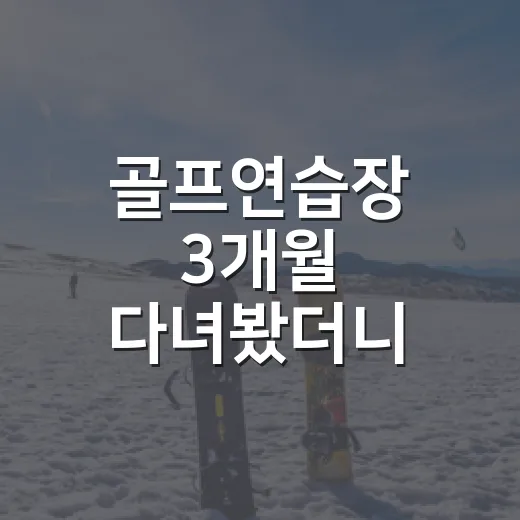 골프연습장 3개월 다녀봤더니, 스코어보다 먼저 바뀐 숫자들 - 요약