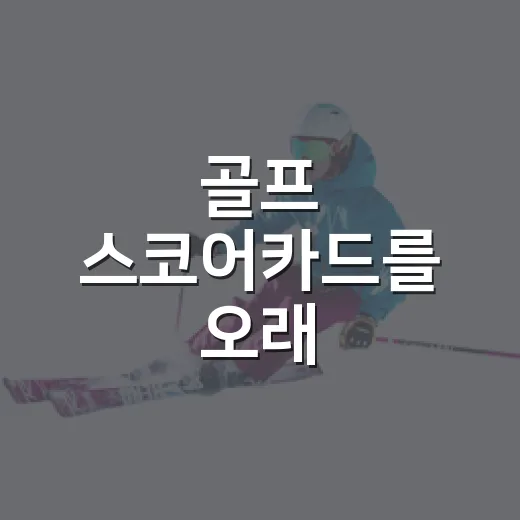 골프 스코어카드를 오래 들여다봤더니 보인 진짜 흐름 - 요약
