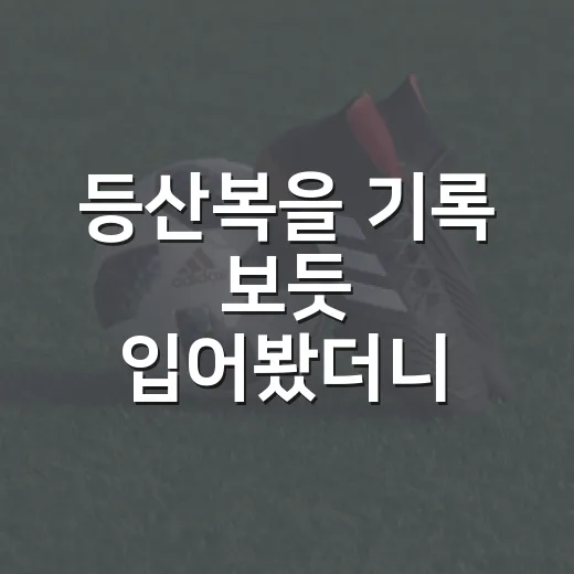 등산복을 기록 보듯 입어봤더니, 산에서 숫자가 몸으로 느껴졌다 - 요약