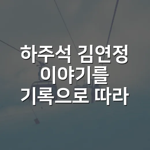 하주석 김연정 이야기를 기록으로 따라가 봤더니 - 요약
