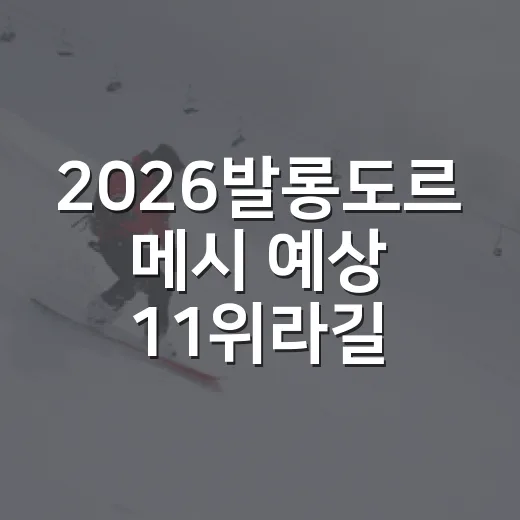 2026발롱도르 메시 예상 11위라길래 기록을 다시 펼쳐봤더니 - 요약