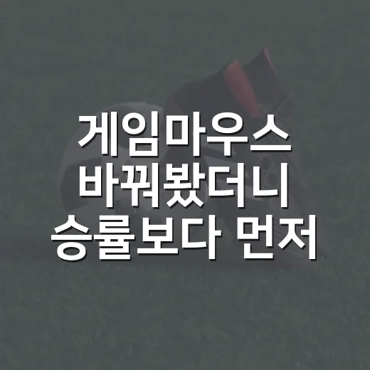 게임마우스 바꿔봤더니 승률보다 먼저 보인 손끝의 기록 - 요약
