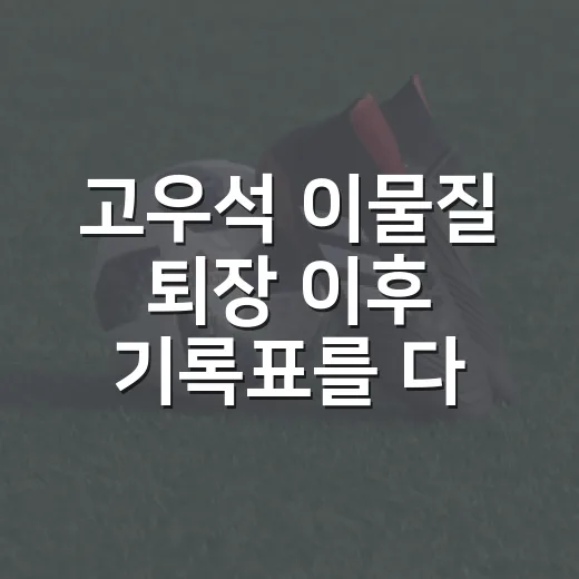 고우석 이물질 퇴장 이후 기록표를 다시 봤더니 보이는 진짜 이야기 - 요약