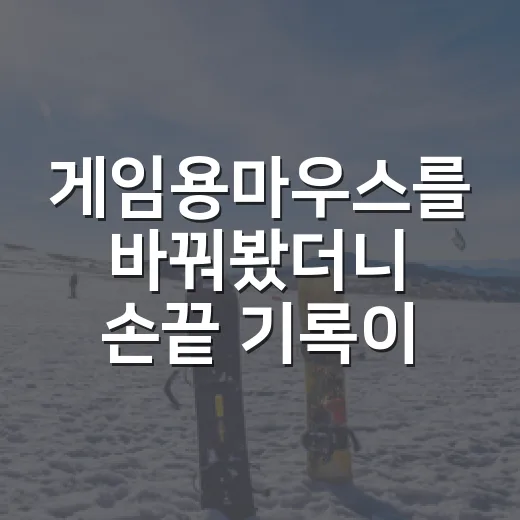 게임용마우스를 바꿔봤더니 손끝 기록이 먼저 달라졌다 - 요약