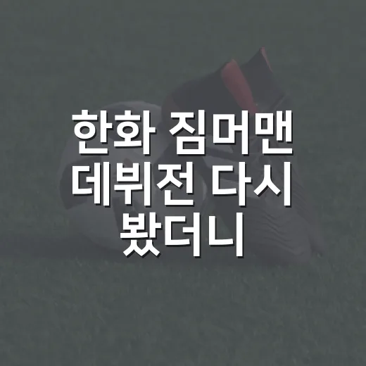 한화 짐머맨 데뷔전 다시 봤더니, 57구 안에 들어 있던 진짜 이야기 - 요약