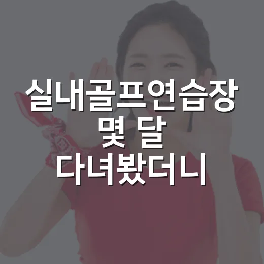 실내골프연습장 몇 달 다녀봤더니, 스코어보다 먼저 바뀐 숫자들 - 요약