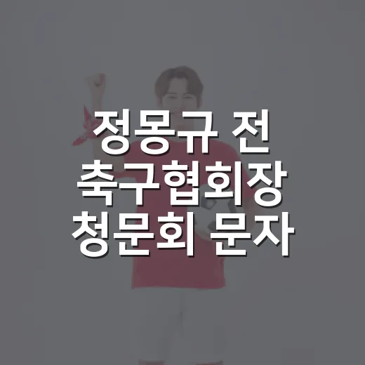 정몽규 전 축구협회장 청문회 문자 논란을 기록으로 따라가 봤더니 - 요약