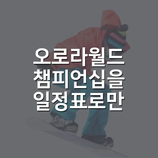 오로라월드 챔피언십을 일정표로만 봤다가 흐름까지 읽게 된 이야기 - 요약