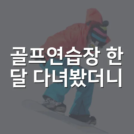 골프연습장 한 달 다녀봤더니, 비거리보다 먼저 보인 숫자들 - 요약