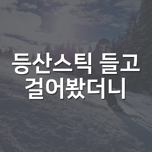 등산스틱 들고 걸어봤더니, 무릎보다 기록이 먼저 달라졌다 - 요약