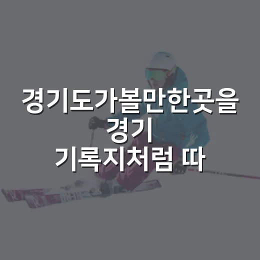 경기도가볼만한곳을 경기 기록지처럼 따라가 봤더니 보이는 장면들 - 요약