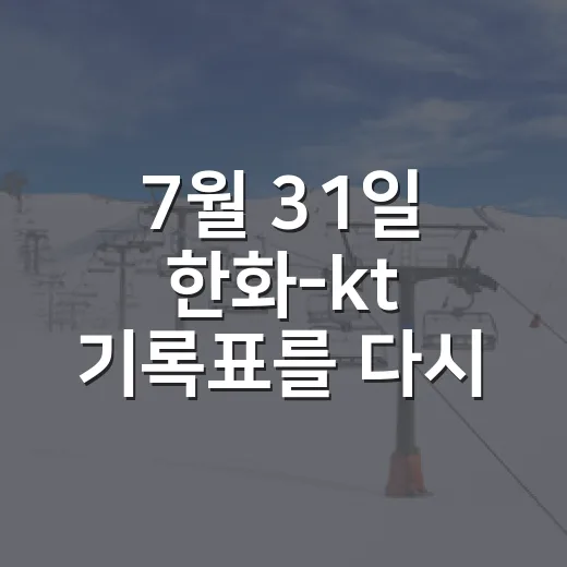 7월 31일 한화-kt 기록표를 다시 봤더니, 3점 리드보다 컸던 6회의 무게 - 요약