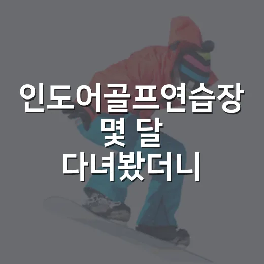 인도어골프연습장 몇 달 다녀봤더니, 스코어보다 먼저 보인 숫자의 변화 - 요약