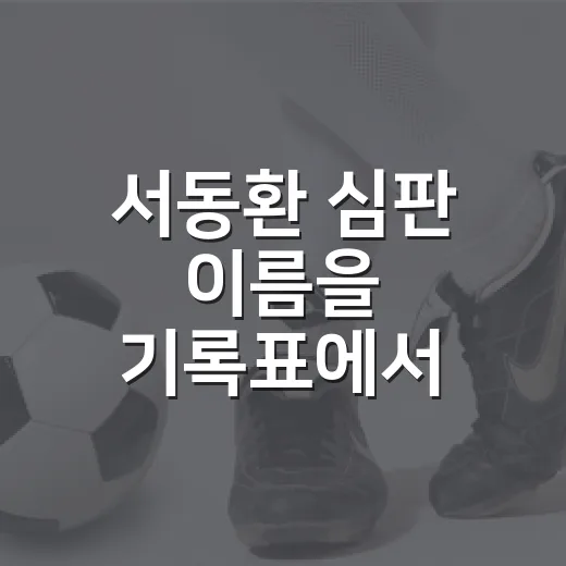 서동환 심판 이름을 기록표에서 따라가봤더니 보인 K리그 판정의 현실 - 요약