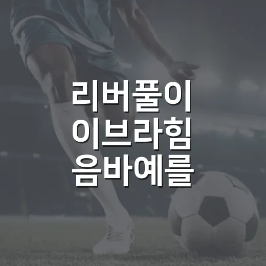 리버풀이 이브라힘 음바예를 찍었다는 소식, 숫자로 따라가 봤더니 - 요약