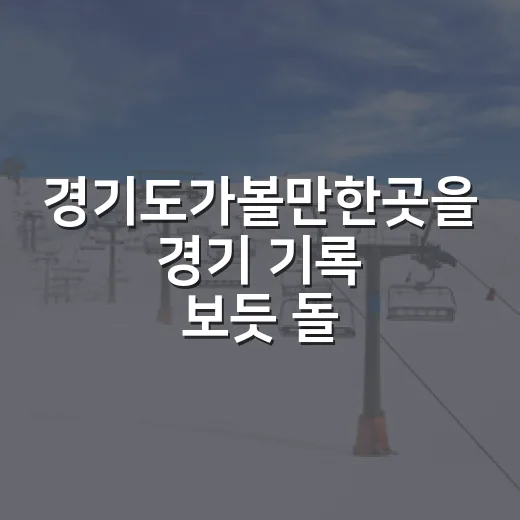 경기도가볼만한곳을 경기 기록 보듯 돌아봤더니 남는 장소들 - 요약