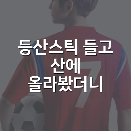 등산스틱 들고 산에 올라봤더니 기록이 먼저 달라졌다 - 요약