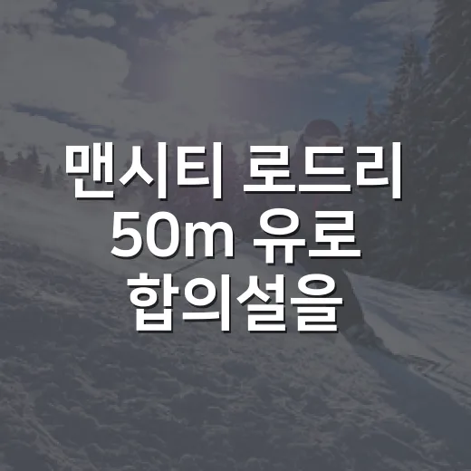 맨시티 로드리 50m 유로 합의설을 따라가 봤더니, 숫자보다 더 큰 공백이 보였다 - 요약