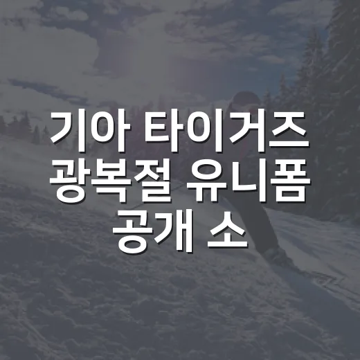 기아 타이거즈 광복절 유니폼 공개 소식 쫓아봤더니, 광니폼의 무게가 꽤 컸다 - 요약