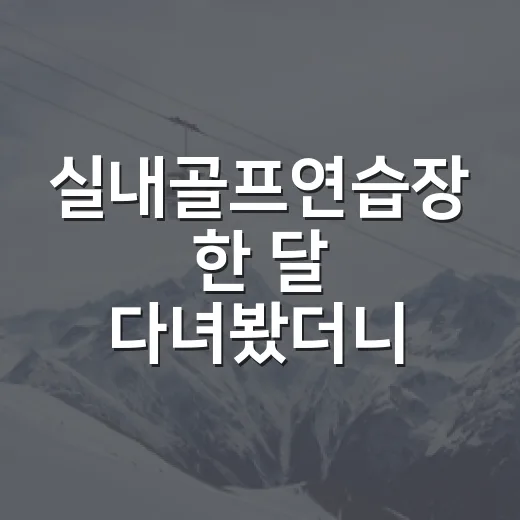 실내골프연습장 한 달 다녀봤더니, 숫자로 보이는 스윙의 진짜 이야기 - 요약