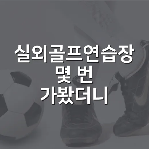 실외골프연습장 몇 번 가봤더니 보이기 시작한 공의 진짜 이야기 - 요약
