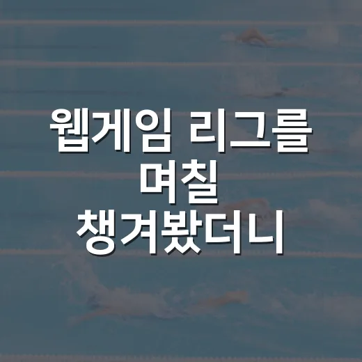 웹게임 리그를 며칠 챙겨봤더니 기록표가 먼저 보였다 - 요약