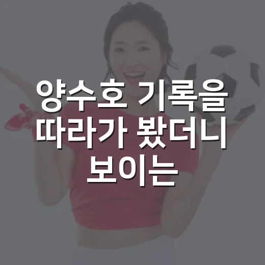 양수호 기록을 따라가 봤더니 보이는, 숫자보다 먼저 남는 이야기 - 요약