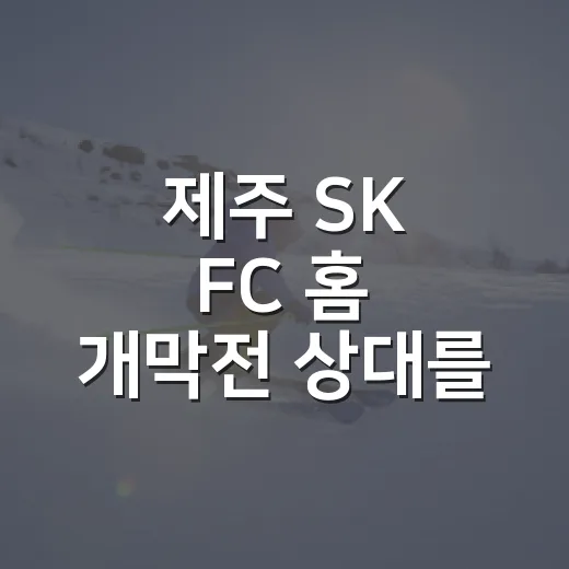 제주 SK FC 홈 개막전 상대를 확인해봤더니, 시작부터 광주FC였다 - 요약