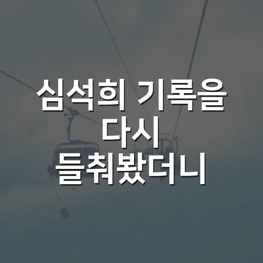 심석희 기록을 다시 들춰봤더니, 전성기보다 더 오래 남는 장면들이 있었다 - 요약
