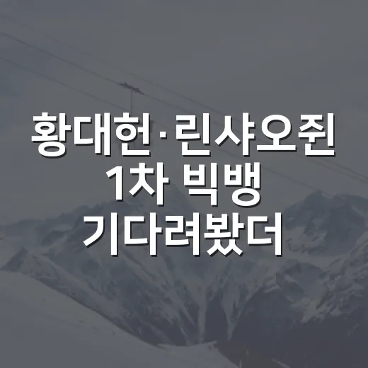 황대헌·린샤오쥔 1차 빅뱅 기다려봤더니, 숫자가 먼저 말한 진짜 이야기 - 요약