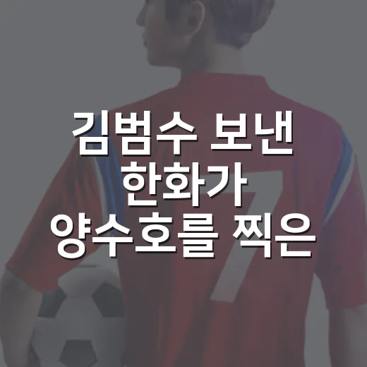 김범수 보낸 한화가 양수호를 찍은 이유, 숫자로 보니 꽤 선명했다 - 요약