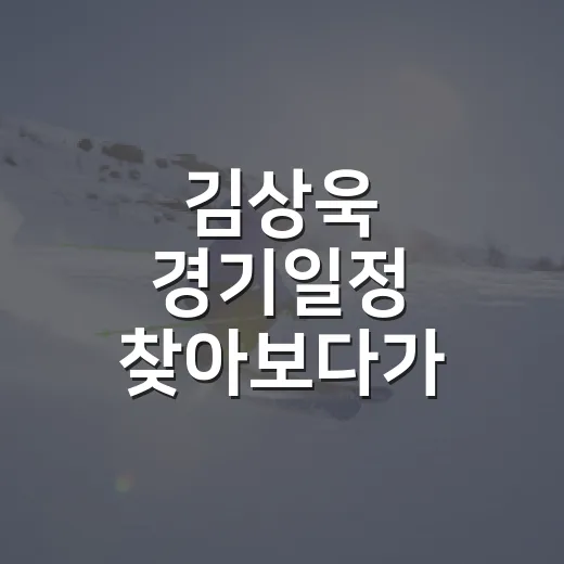 김상욱 경기일정 찾아보다가 숫자에 꽂힌 진짜 이야기 - 요약