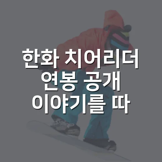 한화 치어리더 연봉 공개 이야기를 따라가봤더니, 숫자보다 구조가 먼저 보였다