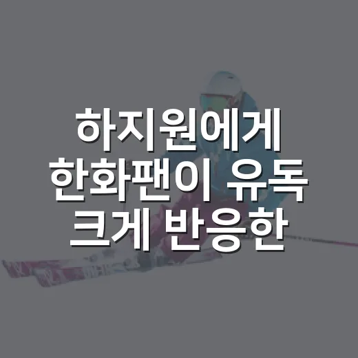 하지원에게 한화팬이 유독 크게 반응한 진짜 이유를 경기 흐름으로 따라가봤더니 - 요약