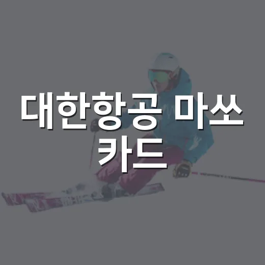 대한항공 마쏘 카드, 기록지를 다시 보니 꽤 영리했다 - 요약