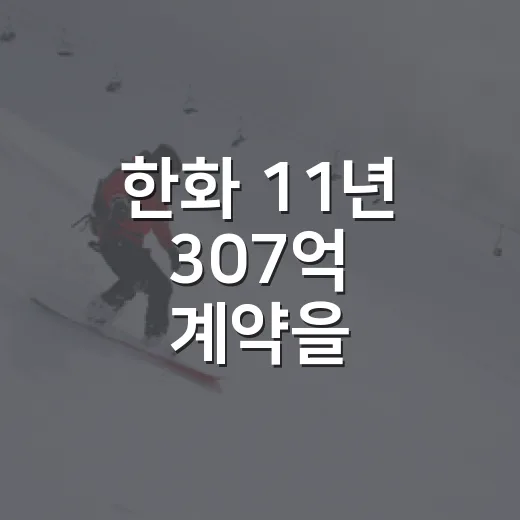 한화 11년 307억 계약을 대실패로 부르기 전에 숫자를 다시 봤다 - 요약