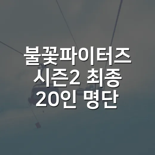 불꽃파이터즈 시즌2 최종 20인 명단을 보고 다시 경기 흐름을 읽어봤더니 - 요약